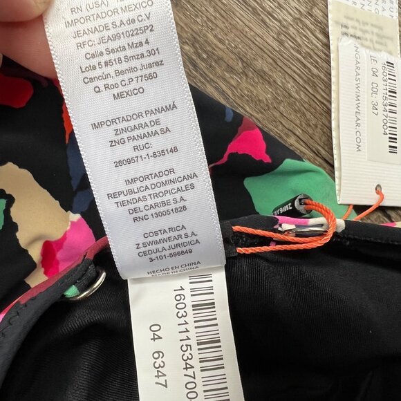 Zingara One Piece Swimsuit Size 4 Halter Multicolor Abstract NWT - Picture 10 of 10